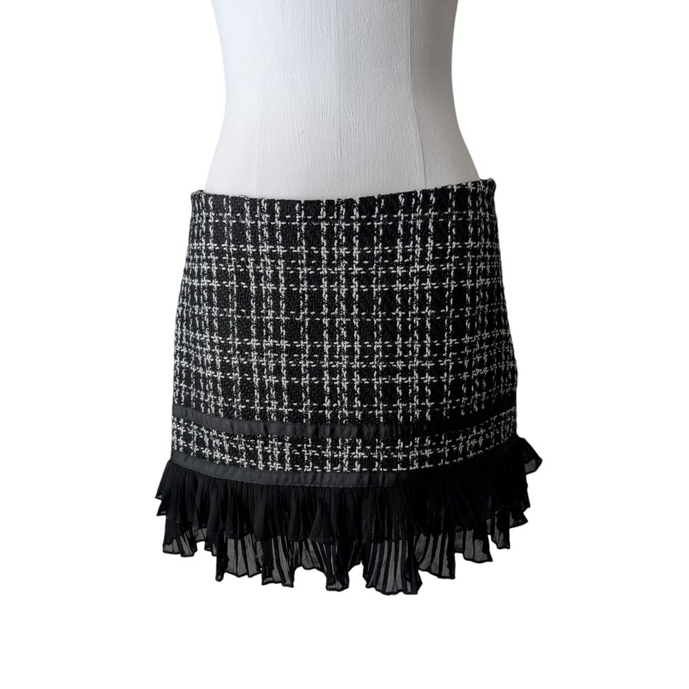 Nwt Costa Blanca 00s 10s ruffle trim tweed mini skirt